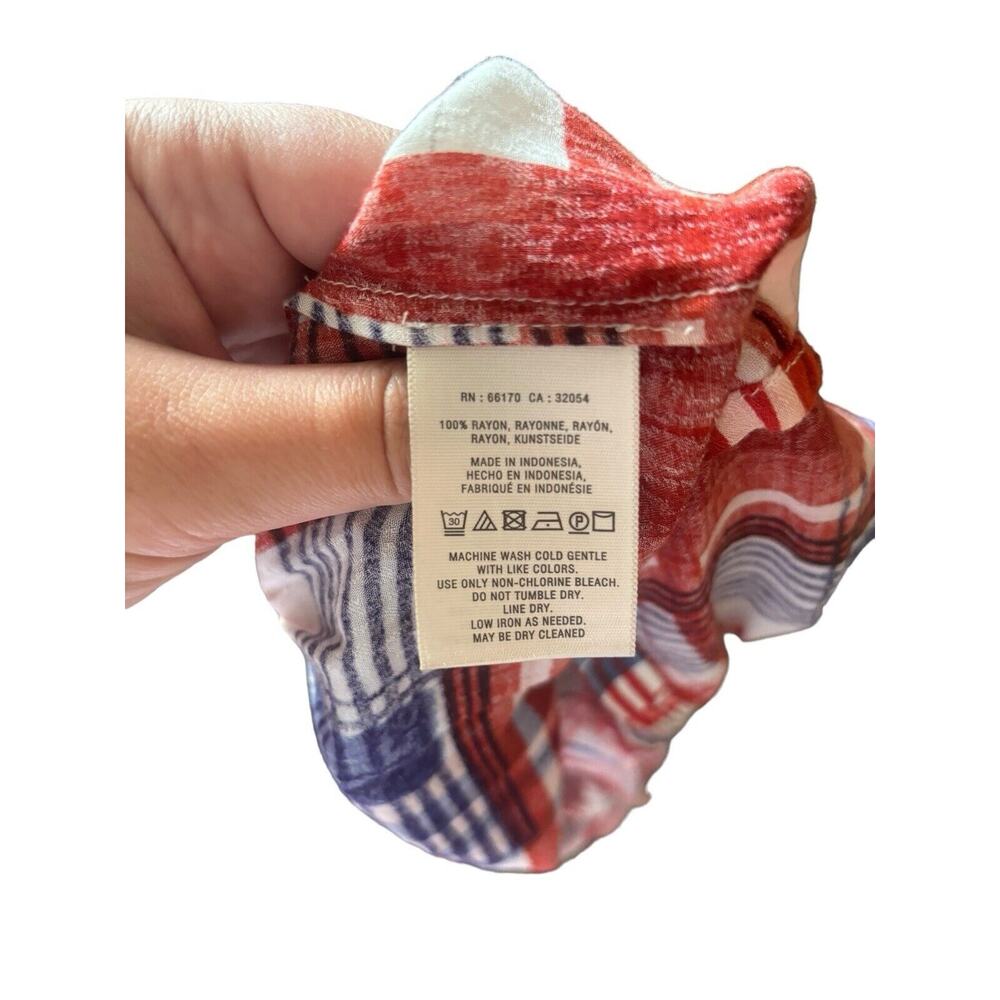 Maeve Anthropologie Plaid Tiered Flowy Blouse / Size X Small Western Boho Artsy - Picture 6 of 6
